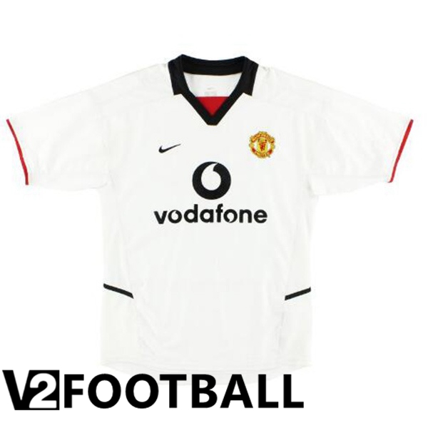 Manchester United Retro Soccer Shirt Away White 2002-2003