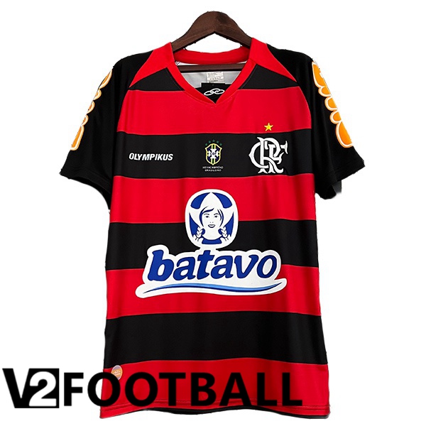 Flamengo Retro Soccer Shirt Home Black Red 2010