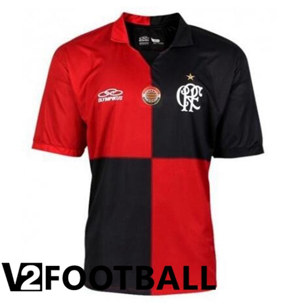 Flamengo 100th Anniversary Edition Retro Soccer Shirt Home Black Red 2012