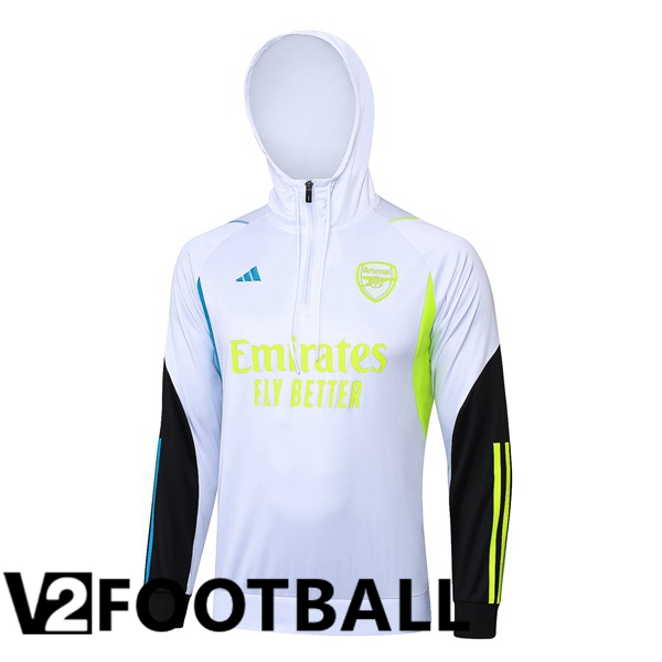 Arsenal Training Sweatshirt Hoodie White 2024/2025