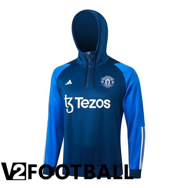 Manchester United Training Sweatshirt Hoodie Blue 2024/2025