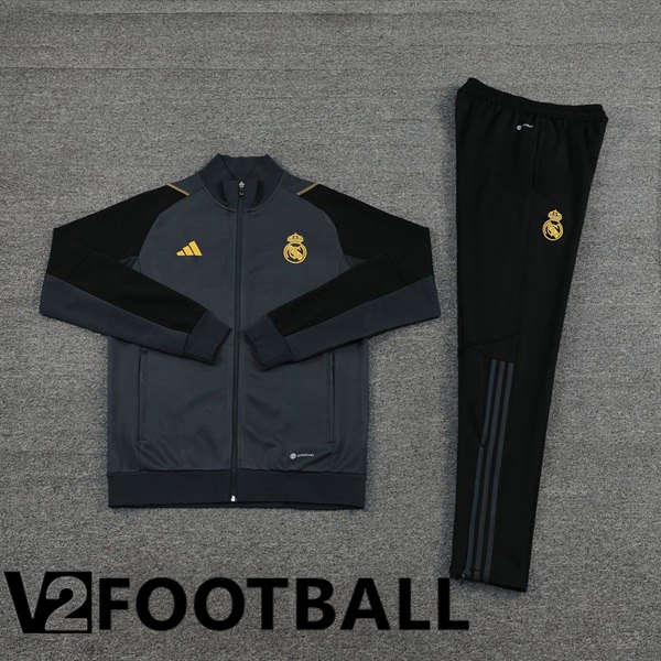 Real Madrid Training Jacket Suit Grey 2024/2025