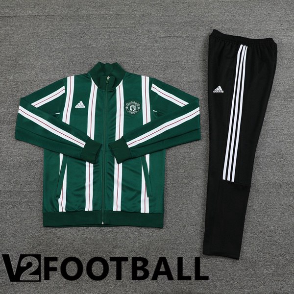 Manchester United Training Jacket Suit Green White 2024/2025