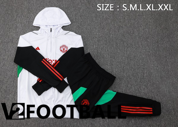 Manchester United Training Tracksuit Sweatshirt Hoodie White 2024/2025