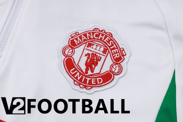 Manchester United Training Tracksuit Sweatshirt Hoodie White 2024/2025
