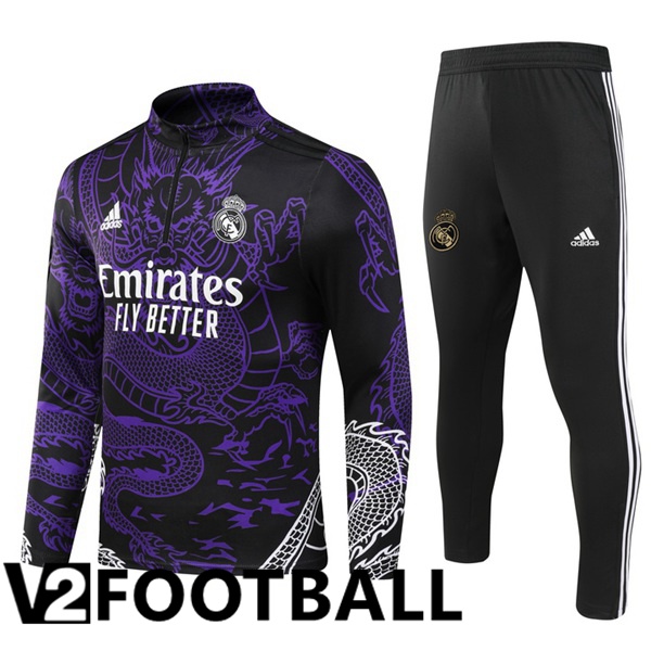 Real Madrid Training Tracksuit Suit Purple 2024/2025
