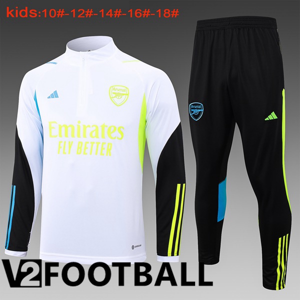 Arsenal Training Tracksuit Suit Kids White 2024/2025