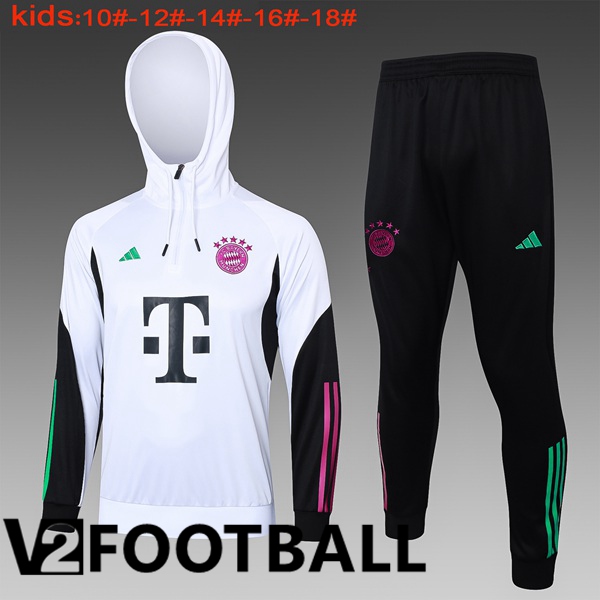 Bayern Munich Training Tracksuit Hoodie Kids White 2024/2025