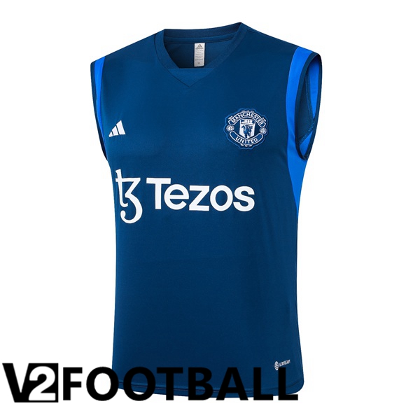 Manchester United Soccer Vest + Shorts Blue Royal 2024/2025