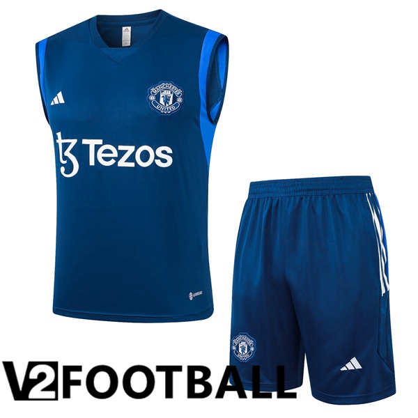 Manchester United Soccer Vest + Shorts Blue Royal 2024/2025