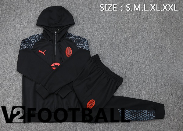 AC Milan Training Tracksuit Sweatshirt Hoodie Black 2024/2025