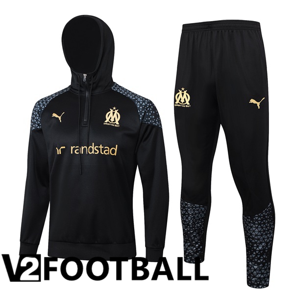 Marseille OM Training Tracksuit Sweatshirt Hoodie Black 2024/2025