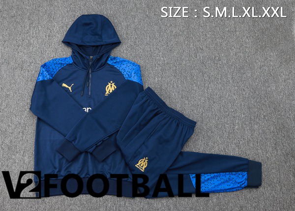 Marseille OM Training Tracksuit Sweatshirt Hoodie Blue Royal 2024/2025