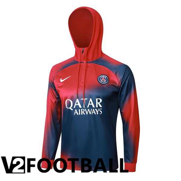 Paris PSG Training Sweatshirt Hoodie Red Blue 2024/2025
