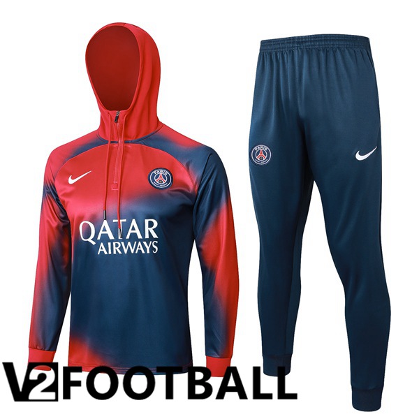 Paris PSG Training Tracksuit Sweatshirt Hoodie Red Blue 2024/2025