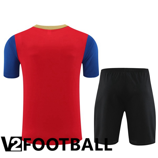 FC Barcelona Training T Shirt + Shorts Red 2024/2025