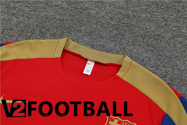 FC Barcelona Training T Shirt + Shorts Red 2024/2025