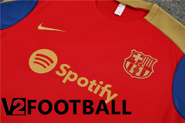 FC Barcelona Training T Shirt + Shorts Red 2024/2025