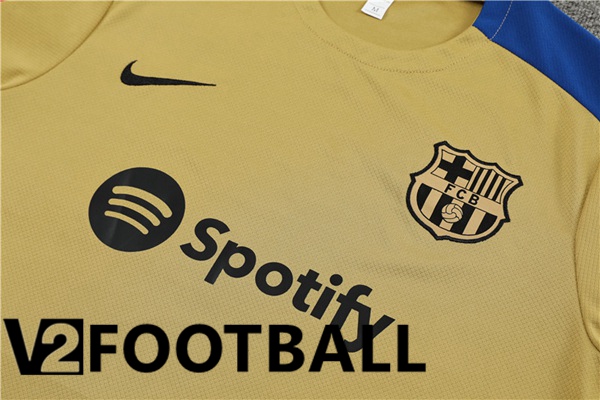 FC Barcelona Training T Shirt + Shorts Yellow 2024/2025