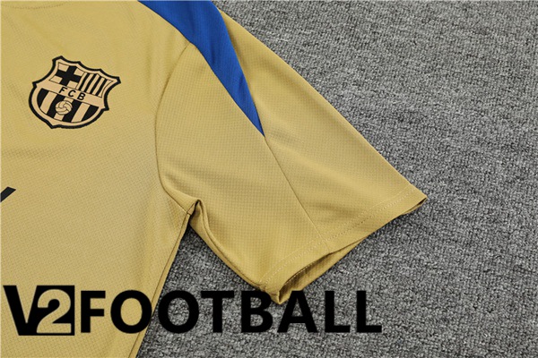 FC Barcelona Training T Shirt + Shorts Yellow 2024/2025