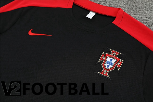 Portugal Training T Shirt + Shorts Black 2024/2025