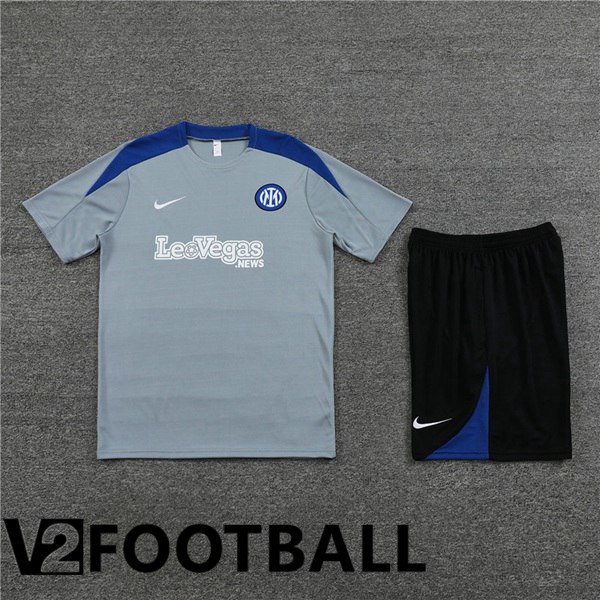 Inter Milan Training T Shirt + Shorts Grey 2024/2025