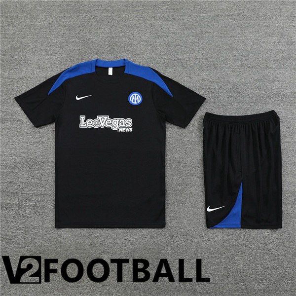 Inter Milan Training T Shirt + Shorts Black 2024/2025