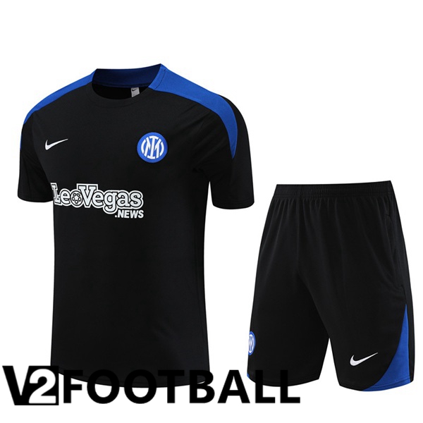 Inter Milan Training T Shirt + Shorts Black 2024/2025