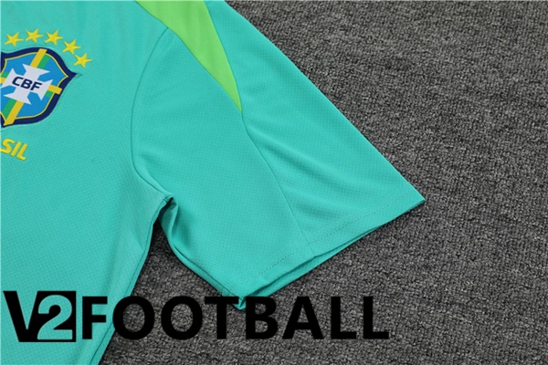 Brazil Training T Shirt + Shorts Green 2024/2025