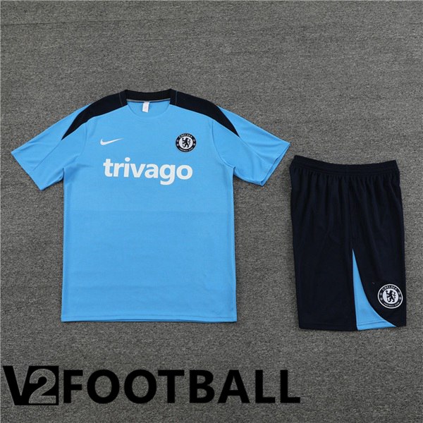 FC Chelsea Training T Shirt + Shorts Blue 2024/2025