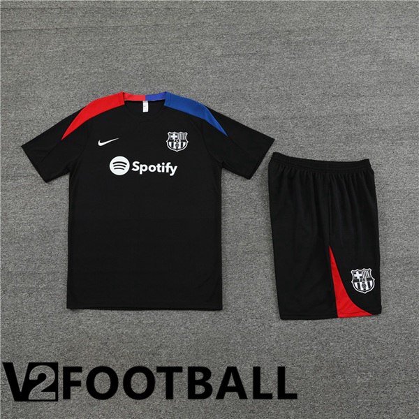 FC Barcelona Training T Shirt + Shorts Black 2024/2025