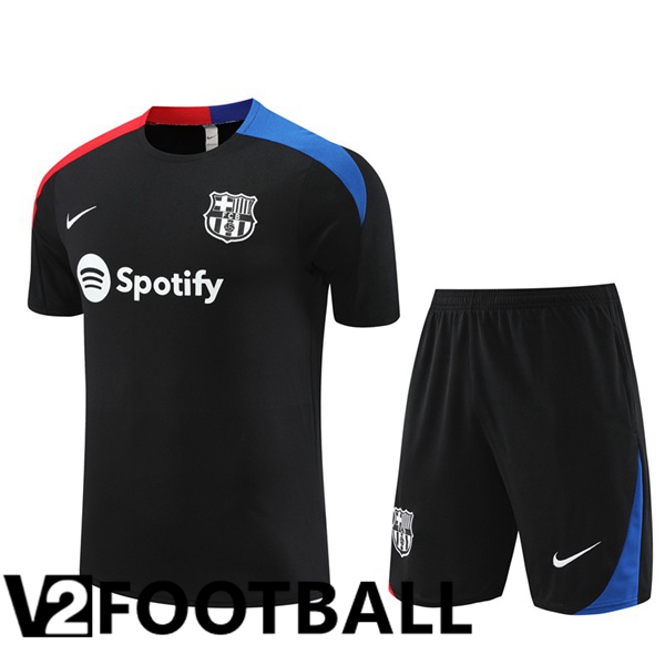 FC Barcelona Training T Shirt + Shorts Black 2024/2025