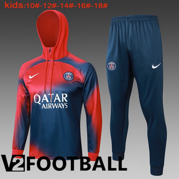 Paris PSG Training Tracksuit Hoodie Kids Red Blue Royal 2024/2025