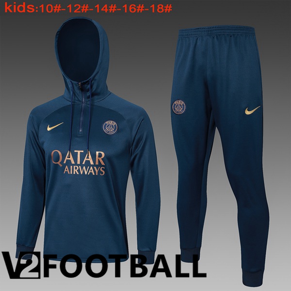 Paris PSG Training Tracksuit Hoodie Kids Blue Royal 2024/2025