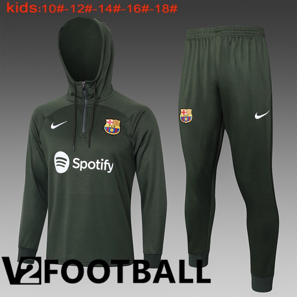 FC Barcelona Training Tracksuit Hoodie Kids Green 2024/2025