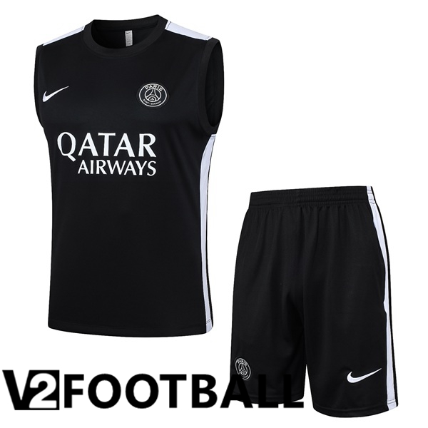 Paris PSG Soccer Vest + Shorts Black 2024/2025