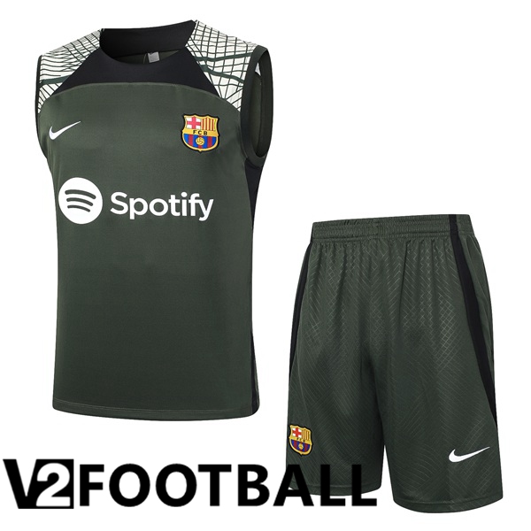 FC Barcelona Soccer Vest + Shorts Green 2024/2025