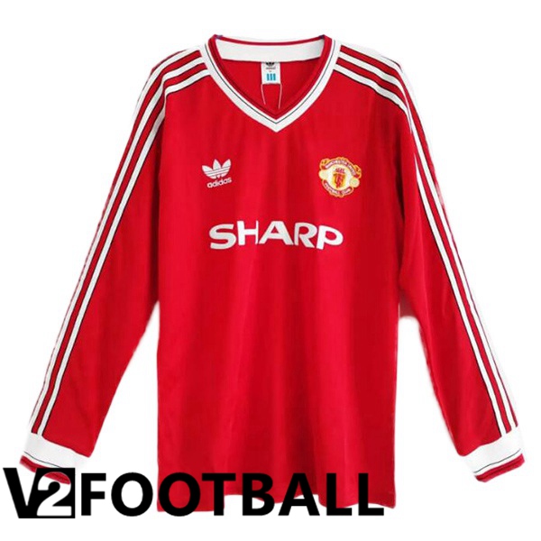 Manchester United Retro Football Shirt Home Long sleeve Red 1986-1988