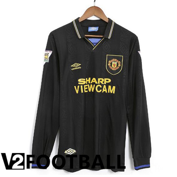 Manchester United Retro Football Shirt Away Long sleeve Black 1993-1995