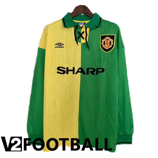 Manchester United Retro Shirt Third Long sleeve Yellow Green 1992-1994
