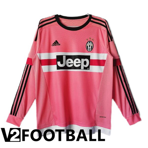 Juventus Retro Football Shirt Away Long sleeve Pink 2015-2016