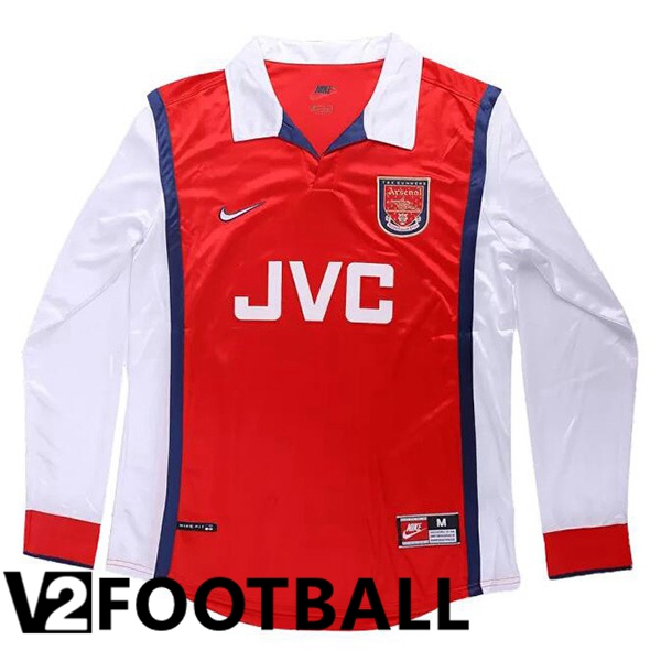 Arsenal Retro Football Shirt Home Long sleeve White Red 1998-1999