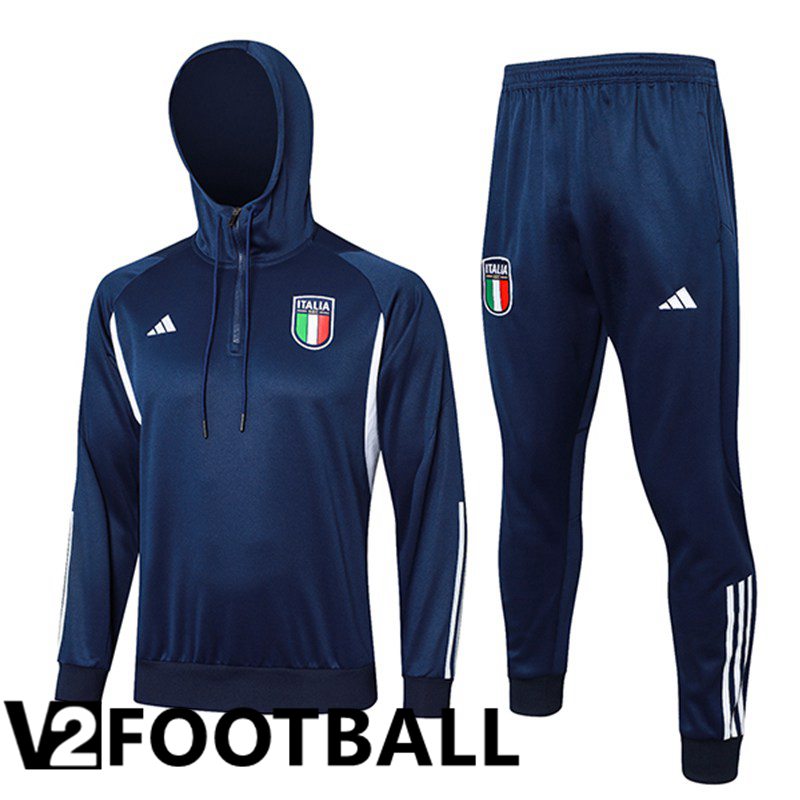 Italy Training Tracksuit Hoodie Dark Blue 2024/2025