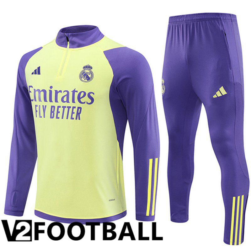 Real Madrid Training Tracksuit Suit Yellow/Purple 2024/2025