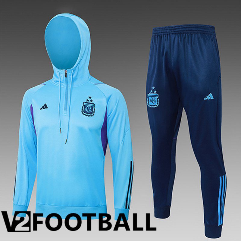 Argentina Kids Training Tracksuit Hoodie Blue 2023/2024