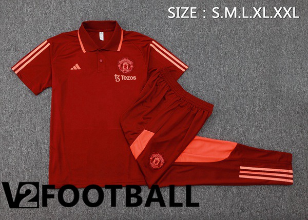 Manchester United Soccer Polo + Pants Red 2024/2025