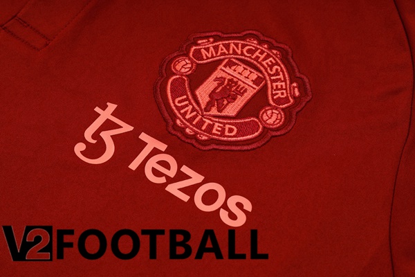 Manchester United Soccer Polo + Pants Red 2024/2025