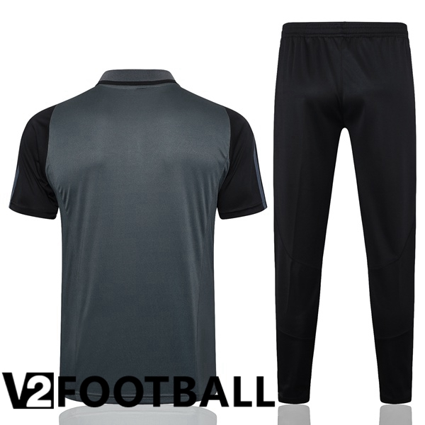 Real Madrid Soccer Polo + Pants Grey 2024/2025