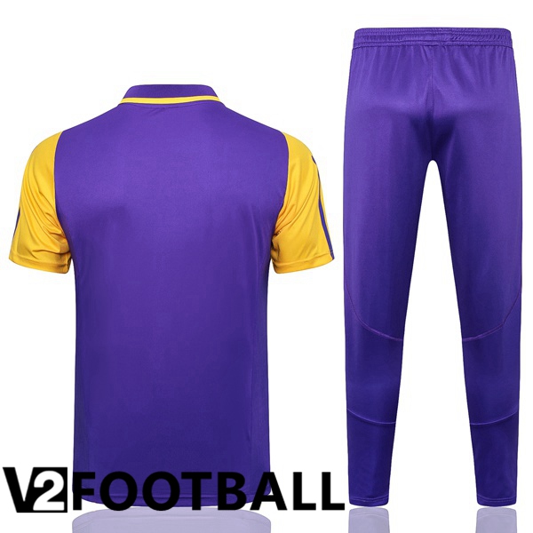 Real Madrid Soccer Polo + Pants Purple 2024/2025