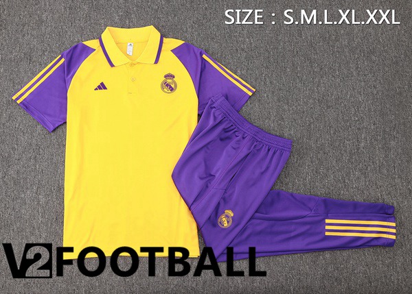 Real Madrid Soccer Polo + Pants Yellow 2024/2025